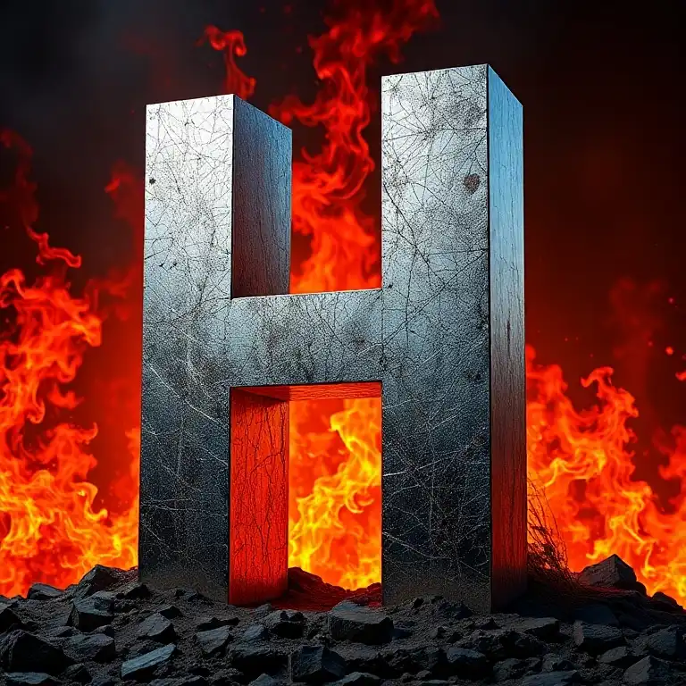 Silver piramid — letter H