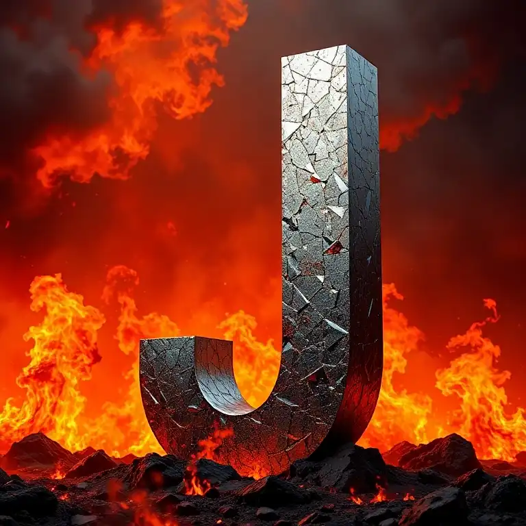 Silver piramid — letter J