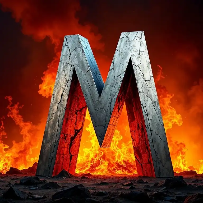 Silver piramid — letter M