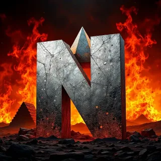 Silver piramid — letter N