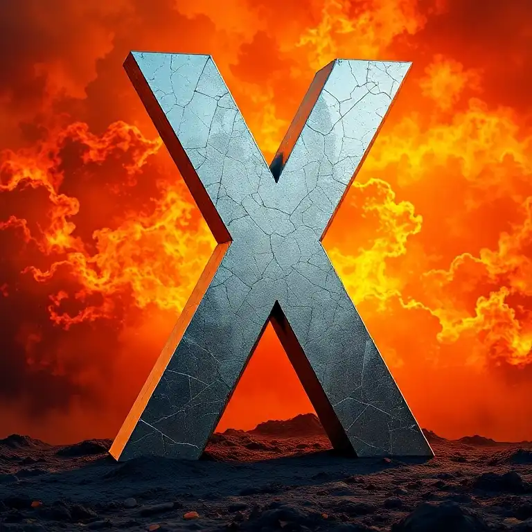Silver piramid — letter X
