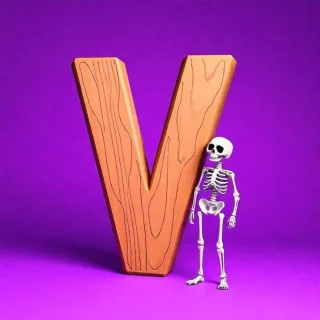 Skeleton — letter V
