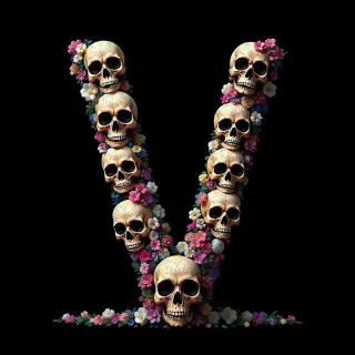 Skulls — letter V