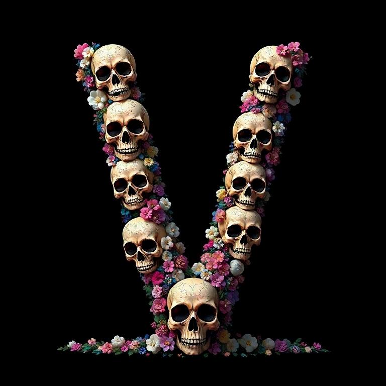 Skulls — letter V