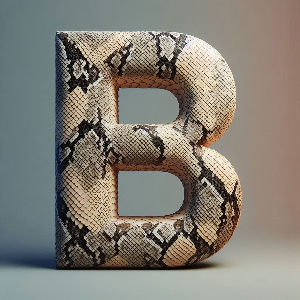 Snake leather — letter B