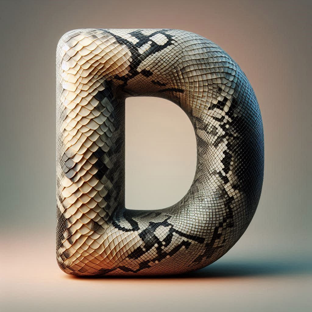 Snake leather — letter D
