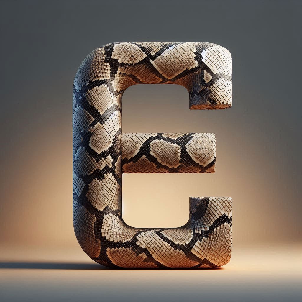 Snake leather — letter E