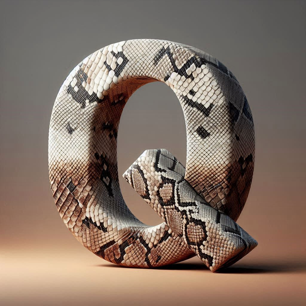 Snake leather — letter Q