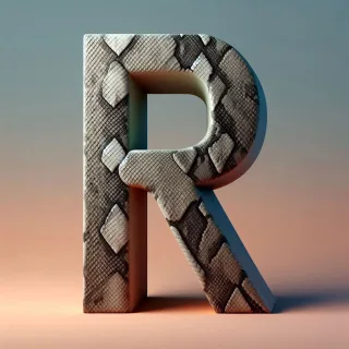 Snake leather — letter R