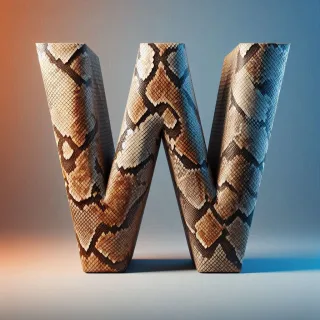 Snake leather — letter W