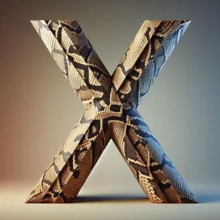 Snake leather — letter X
