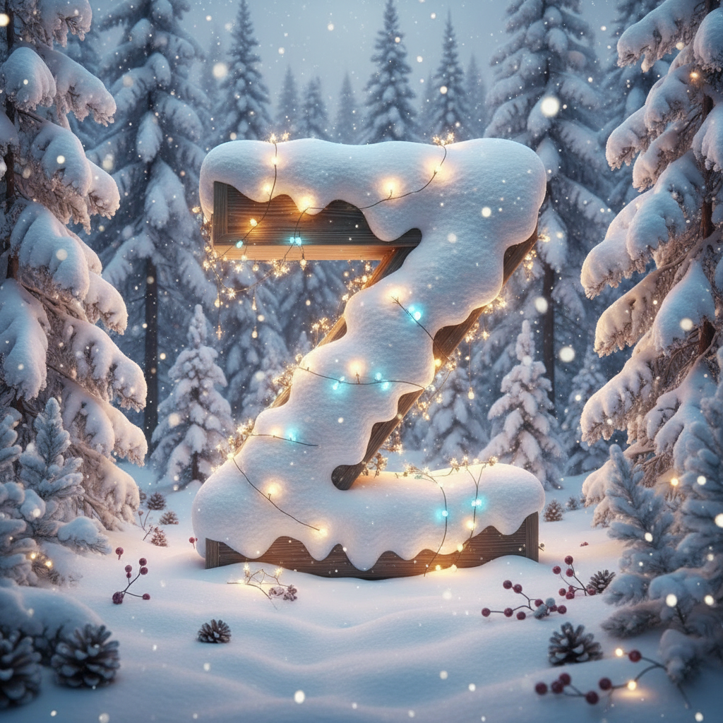 Snow-covered forest — letter Z