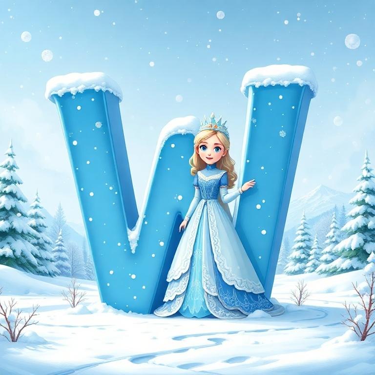 Snow queen — letter W