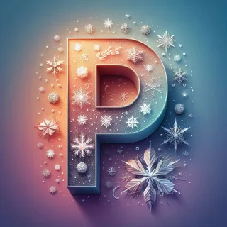 Snow — letter P