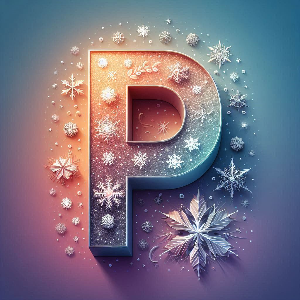 Snow — letter P