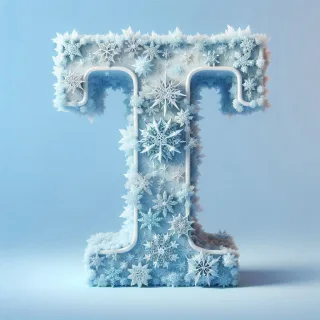 Snowflakes — letter T