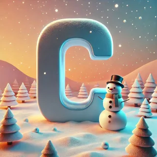 Snowman 2 — letter C (variant 2)