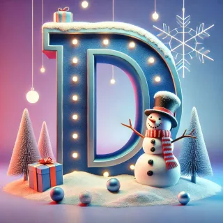 Snowman 2 — letter D (variant 2)