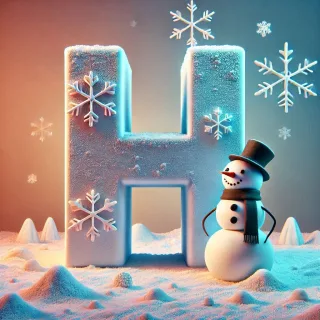 Snowman 2 — letter H (variant 2)