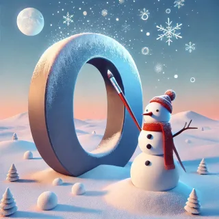 Snowman 2 — letter O (variant 2)