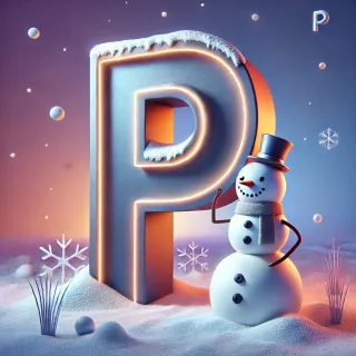 Snowman 2 — letter P (variant 2)