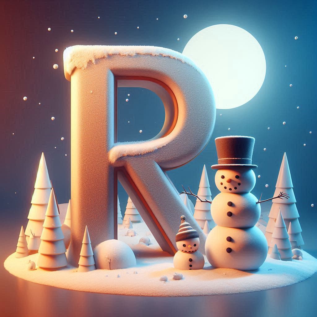 Snowman 2 — letter R (variant 2)