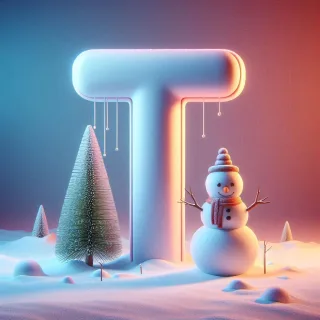 Snowman 2 — letter T (variant 2)