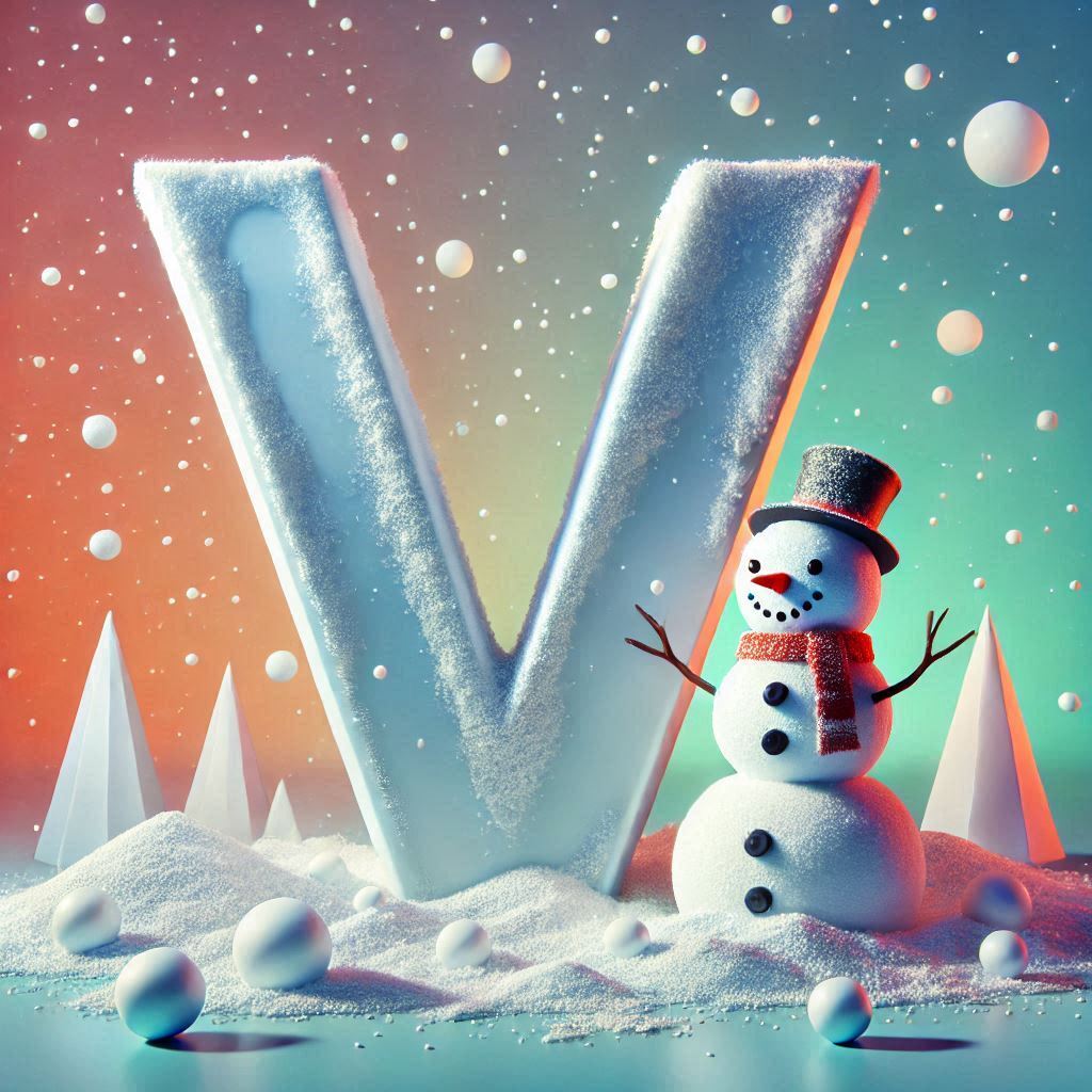 Snowman 2 — letter V (variant 2)
