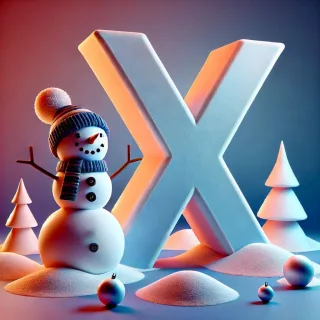 Snowman 2 — letter X (variant 2)