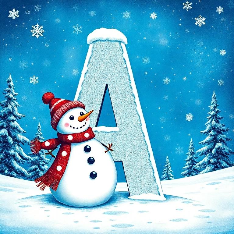 Snowman — letter A