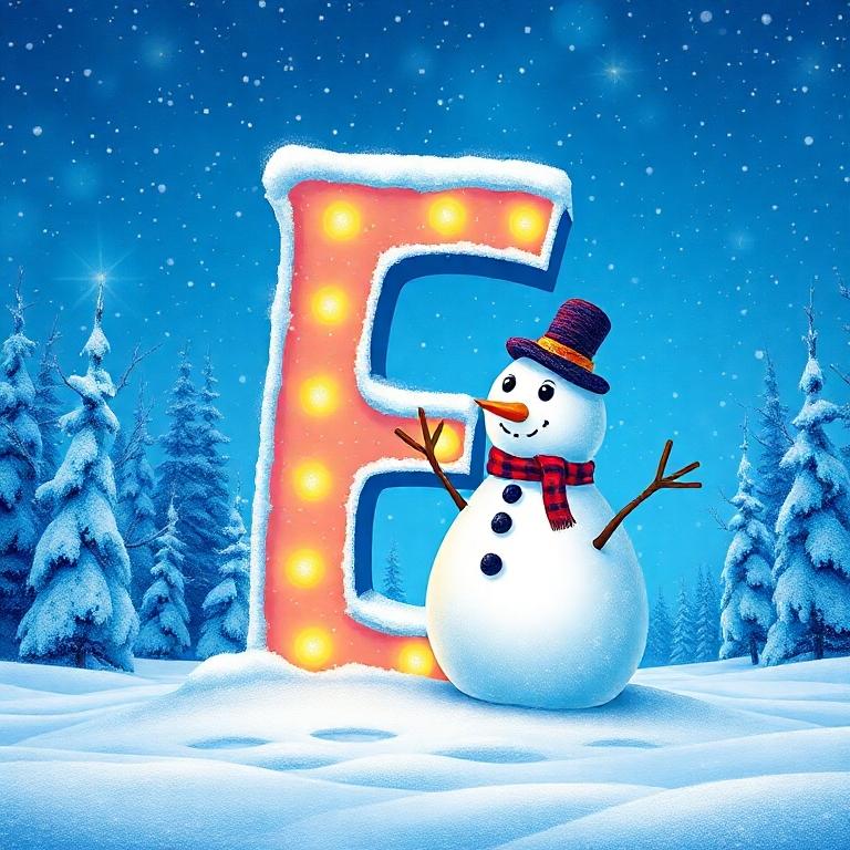 Snowman — letter E
