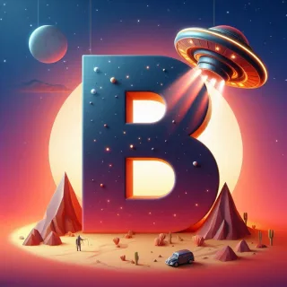 Space and ufo — letter B