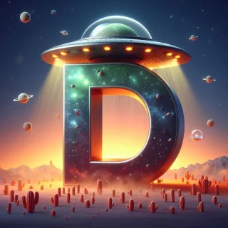 Space and ufo — letter D