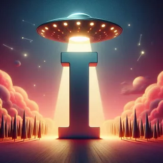 Space and ufo — letter I (variant 2)