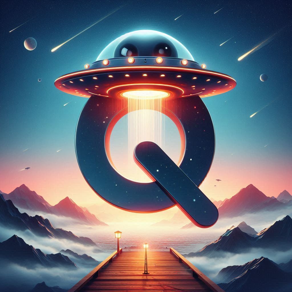 Space and ufo — letter Q