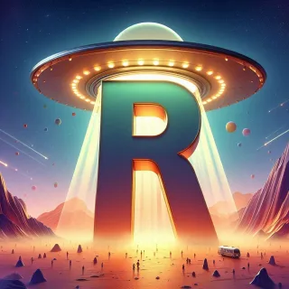 Space and ufo — letter R