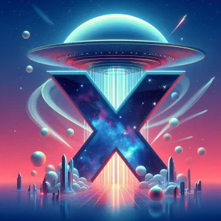 Space and ufo — letter X