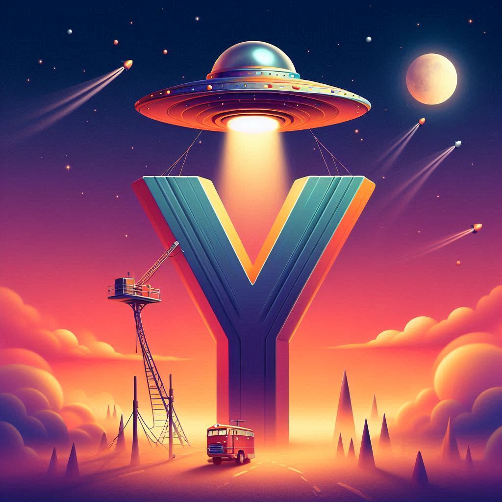 Space and ufo — letter Y