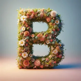 Spring flowers — letter B (variant 2)