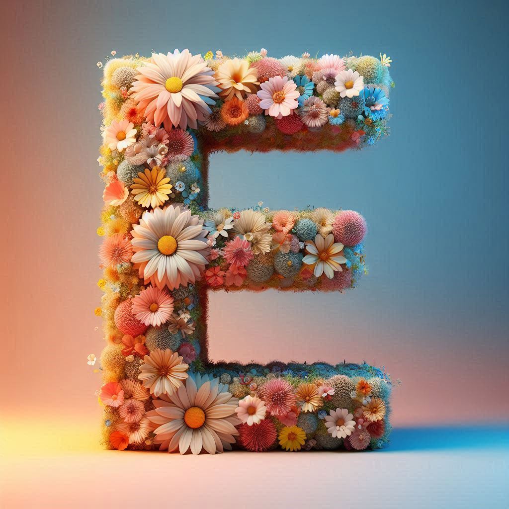 Spring flowers — letter E