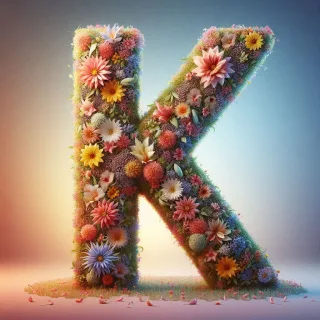 Spring flowers — letter K (variant 2)