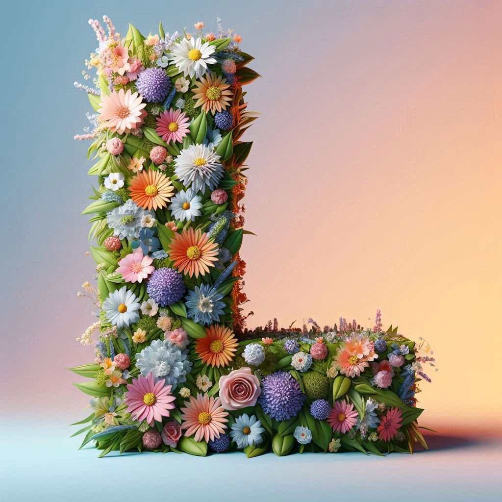 Spring flowers — letter L (variant 2)