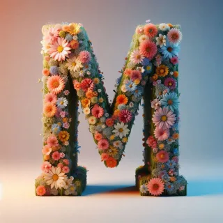 Spring flowers — letter M