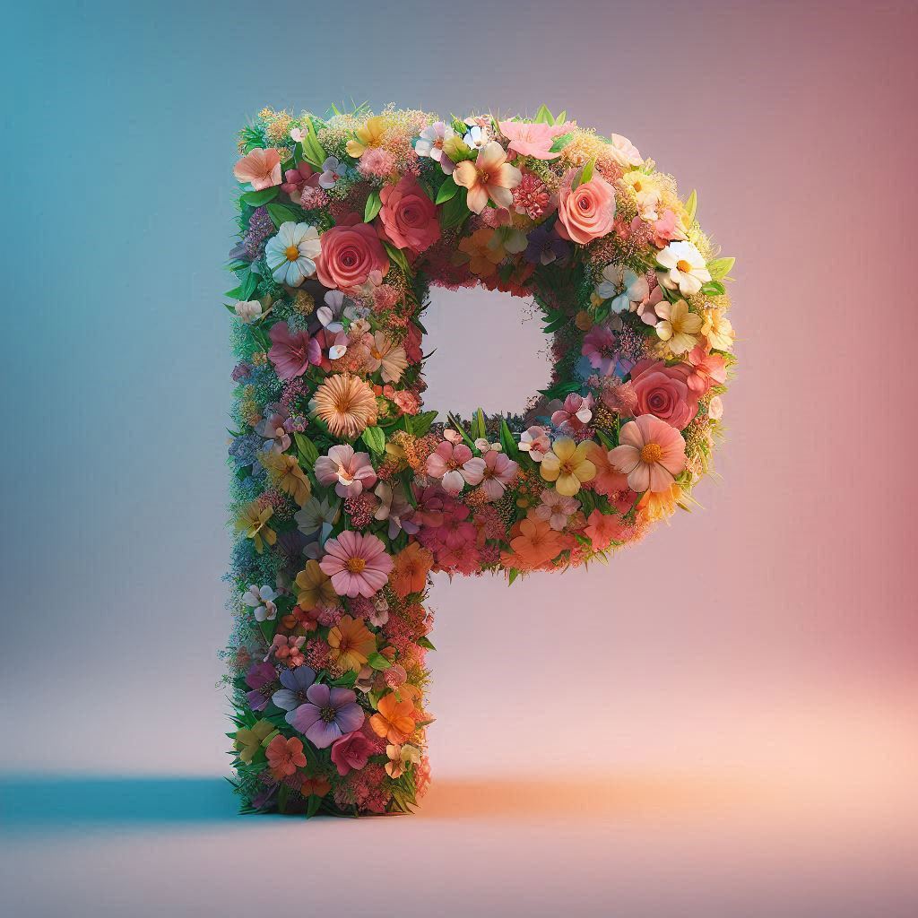 Spring flowers — letter P