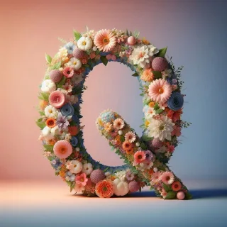 Spring flowers — letter Q
