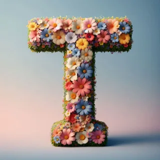Spring flowers — letter T (variant 2)