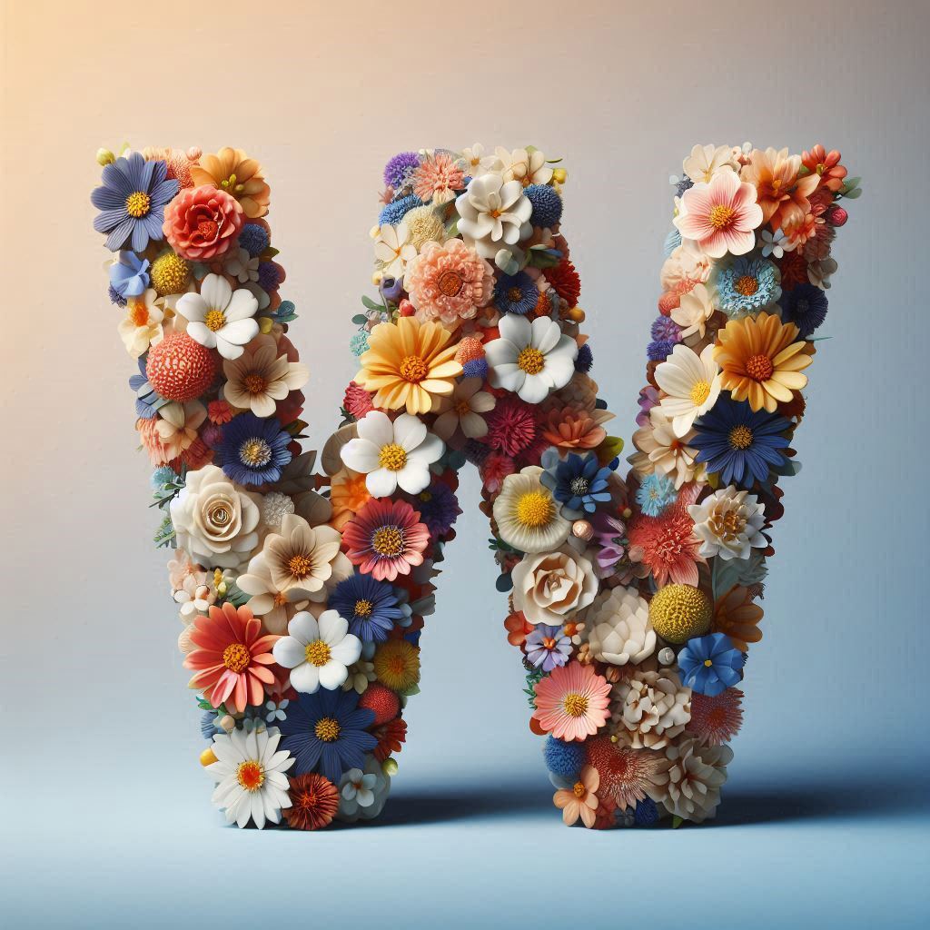 Spring flowers — letter W