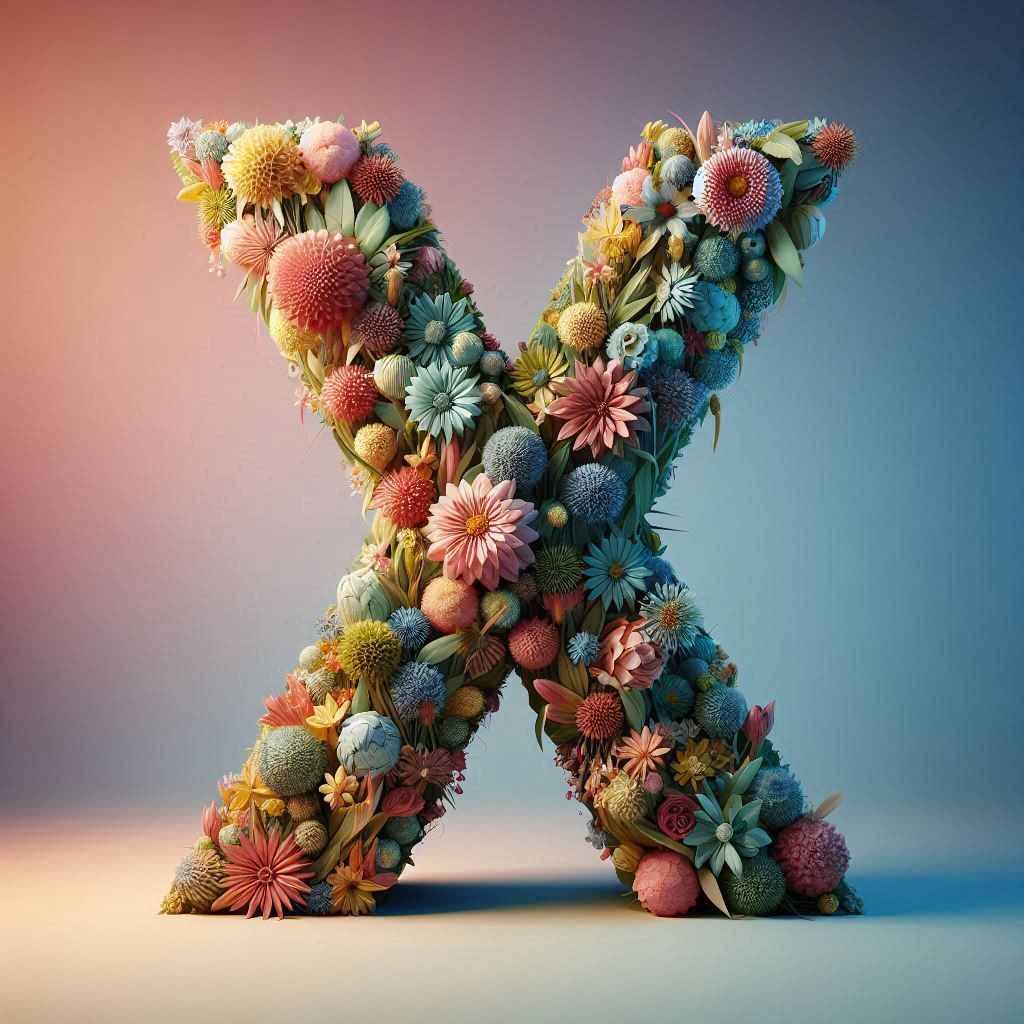 Spring flowers — letter X