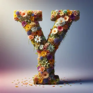 Spring flowers — letter Y (variant 2)