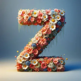 Spring flowers — letter Z (variant 2)